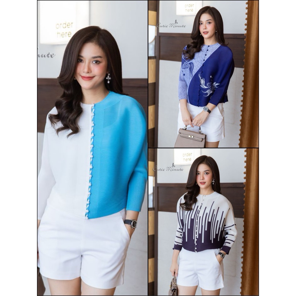 เสื้อผ้าอัดพลีทงานสวยพรีเมี่ยมลายสวยไม่ซ้ำใครไซด์ใหญ่ใส่สบายค่ะ