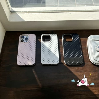 สำหรับ Redmi 15 15C 14C 9 13C 9A 10 12 12C A1 A2 A3 Note 9 14 11 12 8 13 10 Pro เคส IMD ลายจุดสีดำขาวแบบเรียบง่าย
