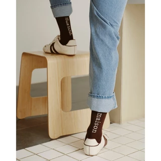 maison KEEPS x Mustard | Crew Socks | ทอโลโก้ maison และ Mustard