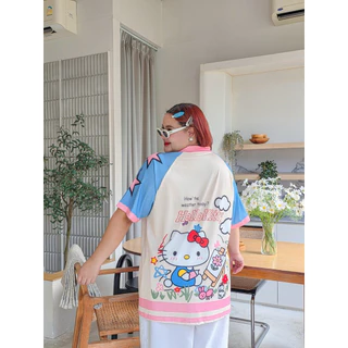 (ส่งด่วน) OVP Shirt Bigsize เสื้อคอวี คอปก ลายการ์ตูน อก46-66“ (PT)