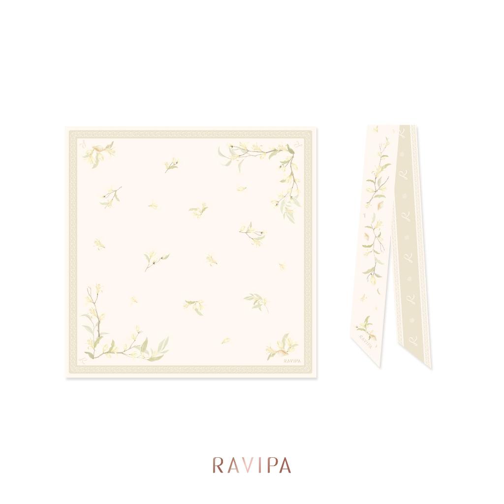 RAVIPA | The Flower of Blessings scarf + Twilly Bundle Set