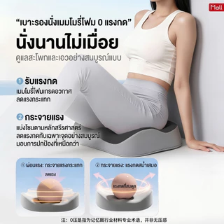 ชุดเบาะรองนั่ง+หมอนรองหลังเพื่อสุขภาพ เมมโมรี่โฟม รองรับเอว ลดปวดเมื่อย ระบายอากาศ สำหรับเก้าอี้ทำงานและรถยนต์