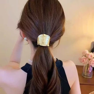 พร้อมส่งร้านไทย🇹🇭ยางมัดผม ยางรัดผมโลหะเรียบหรูดูดี