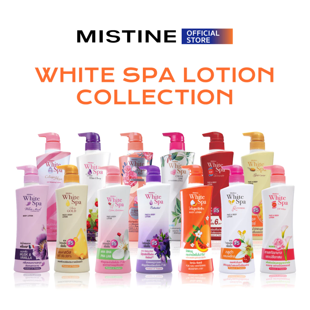 MISTINE WHITE SPA LOTION COLLECTION 400ML. โลชั่น,โลชั่นผิวออร่า,โลชั่นบำรุงผิว,ครีมทาผิว,บำรุงผิวกาย