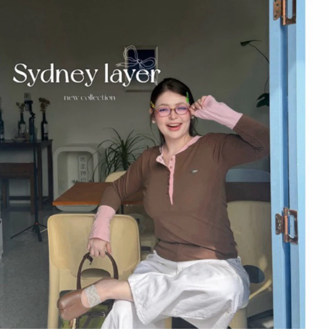 [พรีออเดอร์2-3วัน] Sydney layer : เสื้อแขนยาวแต่งเลเยอร์ ผ้ายูนิโคล่นิ่มยืด