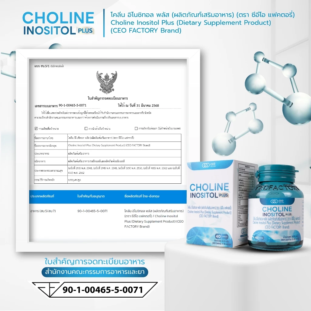 Choline Inositol Plus โคลีน อิโนซิทอล พลัส (CEOFactoryBrand) thumbnail 4