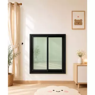 หน้าต่างบานเลื่อน อลูมิเนียม 2 ช่อง สูง 120x100cm.[ทรงสูงใหม่ล่าสุด][ล็อกซ้าย-ขวา][วงกบขอบใหญ่][ถูกสวยดีมีคุณภาพ][ส่งไว]