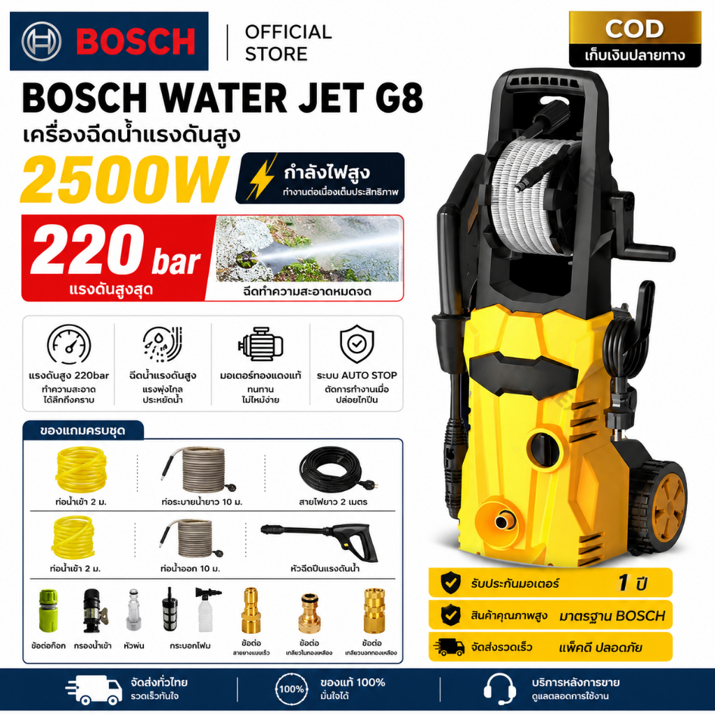 🔥ขายดีที่สุด🔥Water Jet G7/G8 turbo เครื่องฉีดน้ำแรงดันสูง Portable Water Jet Sprayer Machine เครื่องล้างรถ