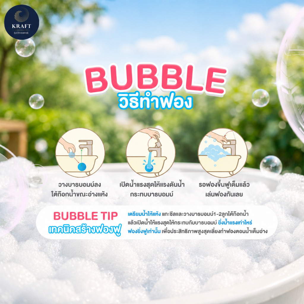 Bathbomb Premium Sensory Garden 225g หอม ฟองเยอะ ตีฟองง่าย รูปที่ 3