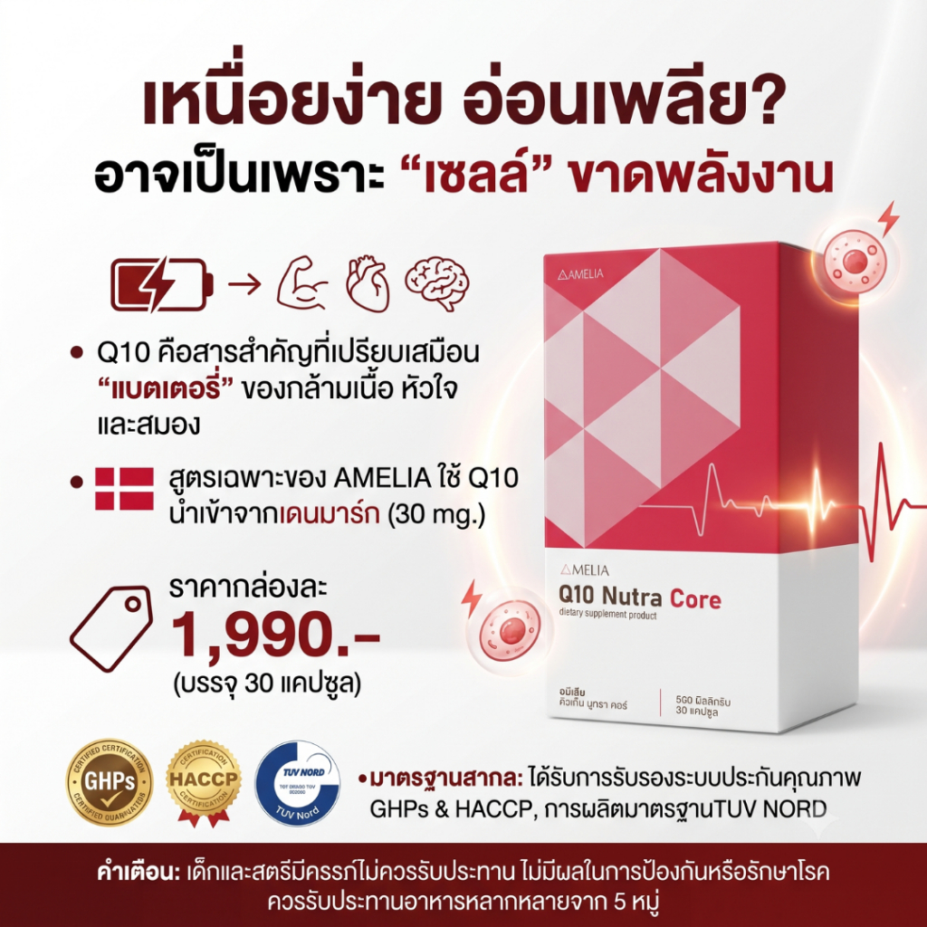 AMELIA Q10 Nutra Core (อมีเลีย คิวเท็น นูทรา คอร์) 500 mg