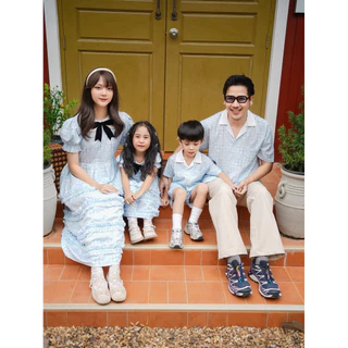 ชุดครอบครัวสีฟ้า รุ่นBlue heart (รหัส252)