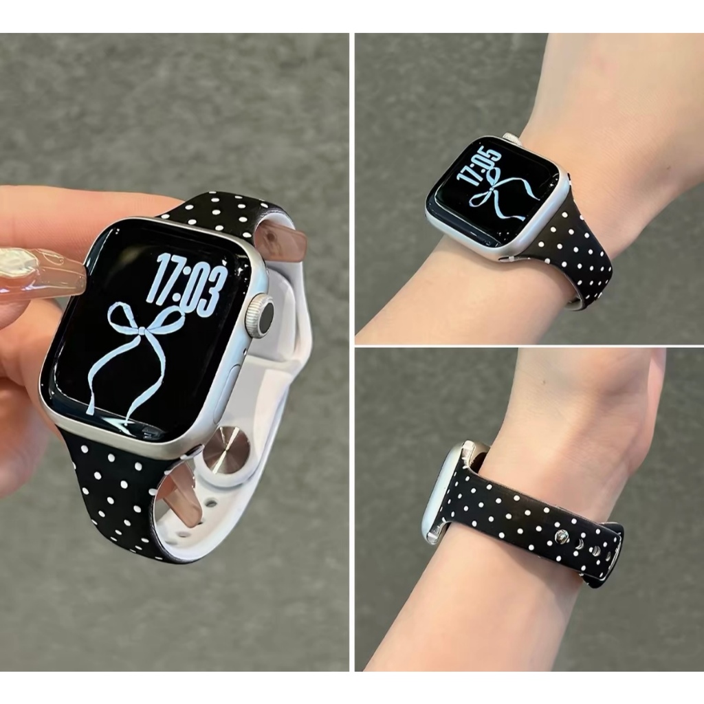 สายยางเส้นเล็กพิมพ์ลายดาว ลายจุด ใช้ได้กับ Smart Watch 11 10 9 8 7 6 5 4 3 2 1 Se Ultra และ รุ่น CD5