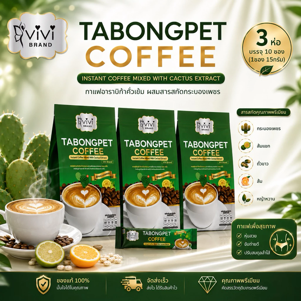 Vivi วีวี่ กาแฟกระบองเพชร 3ห่อ ของแท้ ส่งตรงจากบริษัท