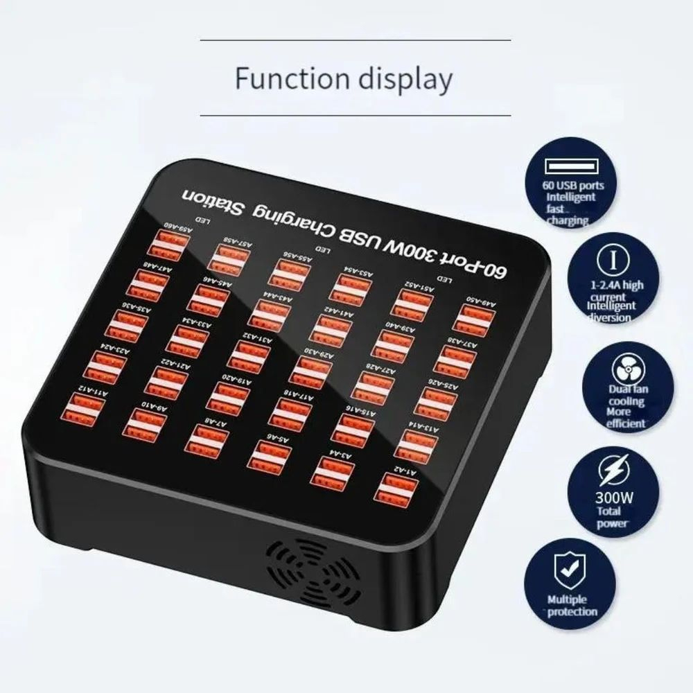 (พร้อมส่ง) Multi-function charger Hub 60 Port USB Hub YC-A17 300W (MAX)