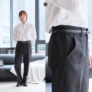 NORMAL.DAY กางเกงทำงาน ขากระบอกตรง รุ่น WorkFlex ผ้ายับยาก เอวยืดได้ มี 3ความยาวให้เลือก กางเกงขายาวทรงกระบอกตรง