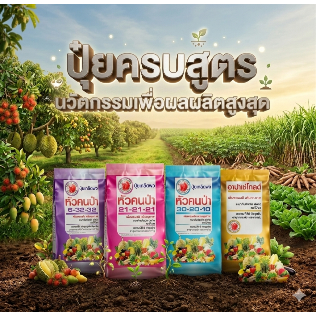 [ส่งฟรีร้านโค้ดคุ้ม] ปุ๋ยเกล็ด หัวคนป่า 6-32-32 / 21-21-21 / 30-20-10 / 13-0-46 ปุ๋ยพ่นทางใบ เร่งต้น