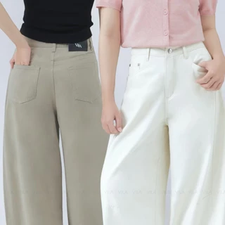 VILA | Noël Cotton TM35 กางเกงขายาวทรงบาร์เรล ผ้าคอตตอน