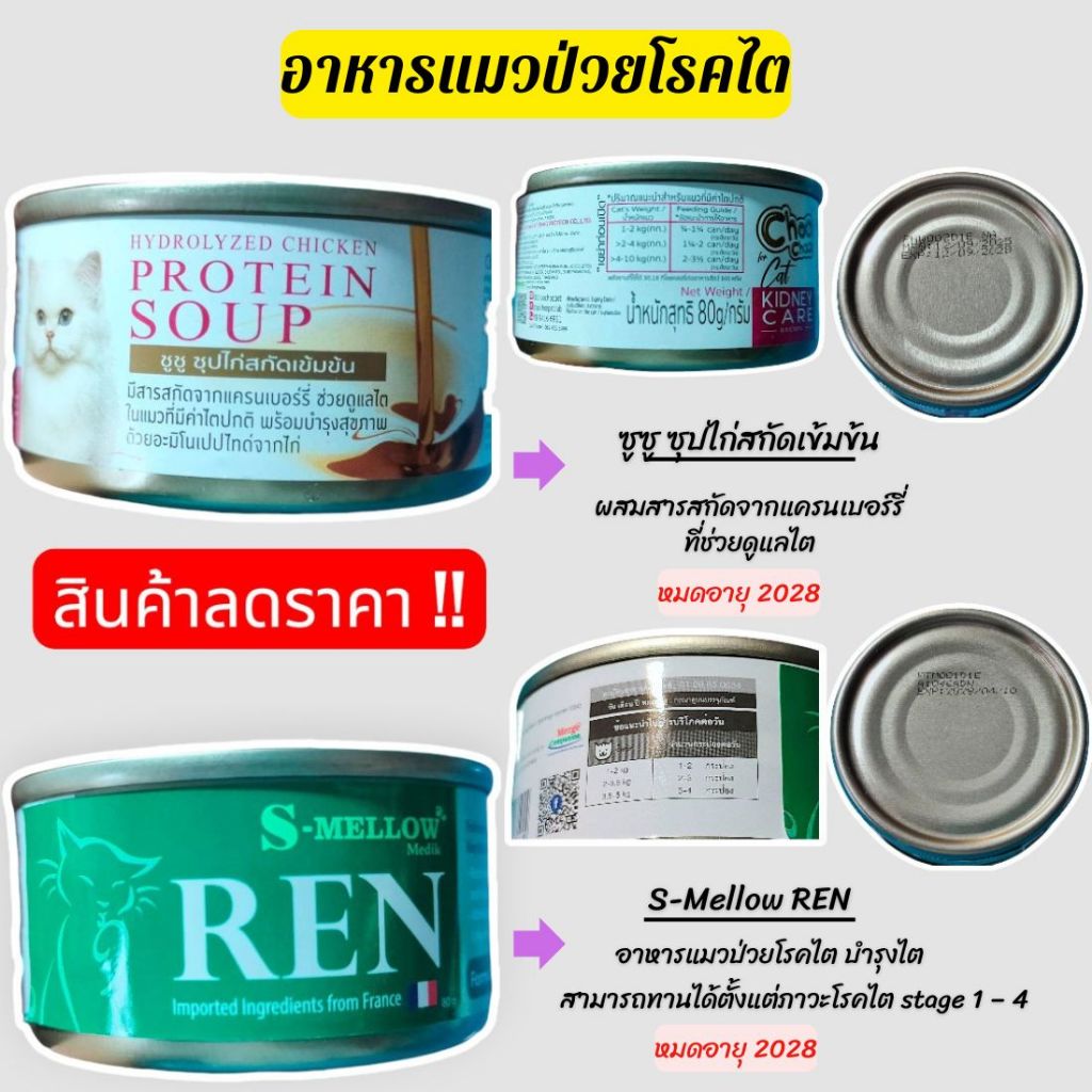 อาหารแมวป่วยโรคไต บำรุงไตน้องแมว S-mellow REN และ ชูชู
