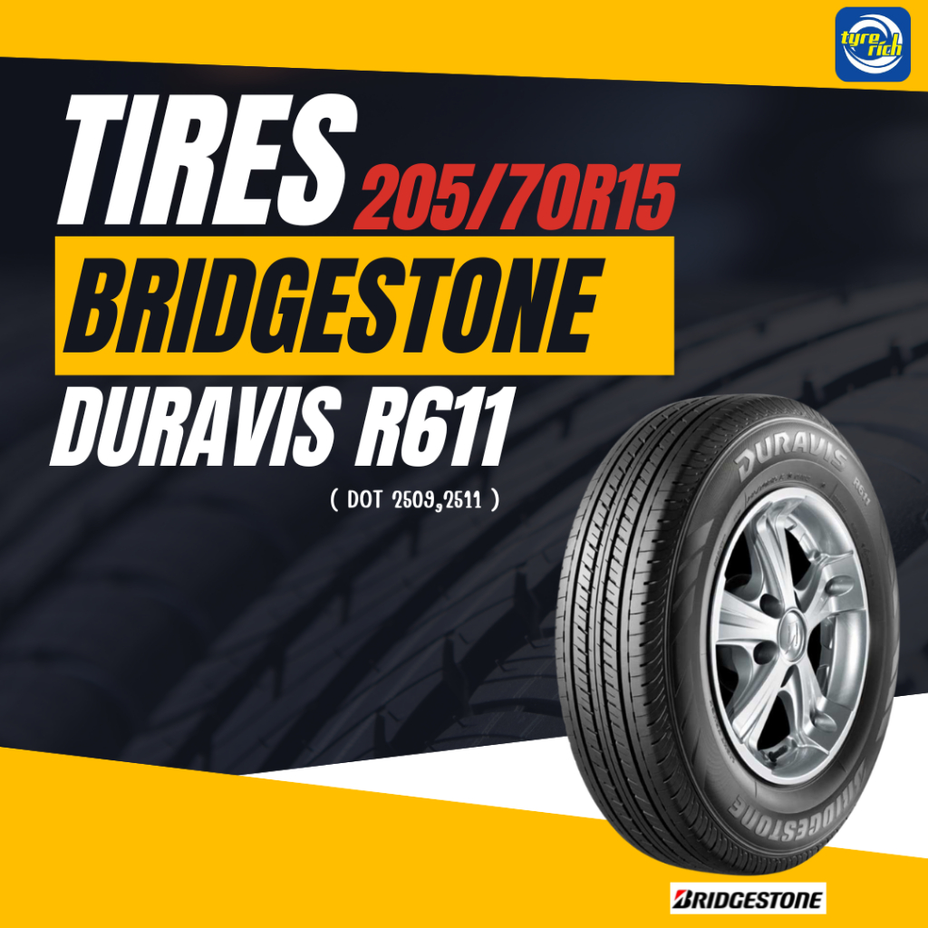 BRIDGESTONE 205/70R15 รุ่น R611 ยางปี2025