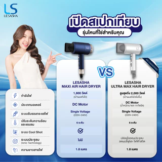 LESASHA ไดร์เป่าผม ปรับอุณหภูมิได้ 6 ระดับ MAXI AIR HAIR DRYER 1800W รุ่น LS0663 ลมแรง มีลมเย็น 10LS00067