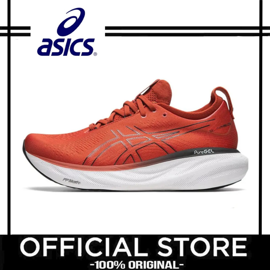 Asics GEL-Nimbus 25 กีฬาสบายผ้าทนต่อการสึกหรอระบายอากาศต่ำด้านบนรองเท้าวิ่งสำหรับผู้ชาย