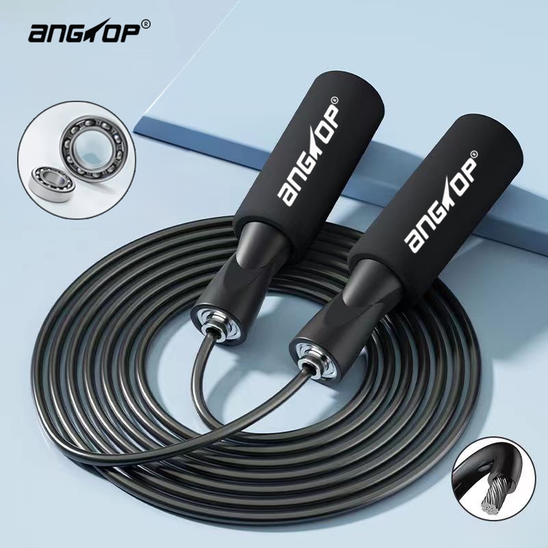 (ของแท้ %) ANGTOP jump rope กระโดดเชือก ปรับความยาวได้ ไม่พันกัน pvc speed rope เชือกกระโดด