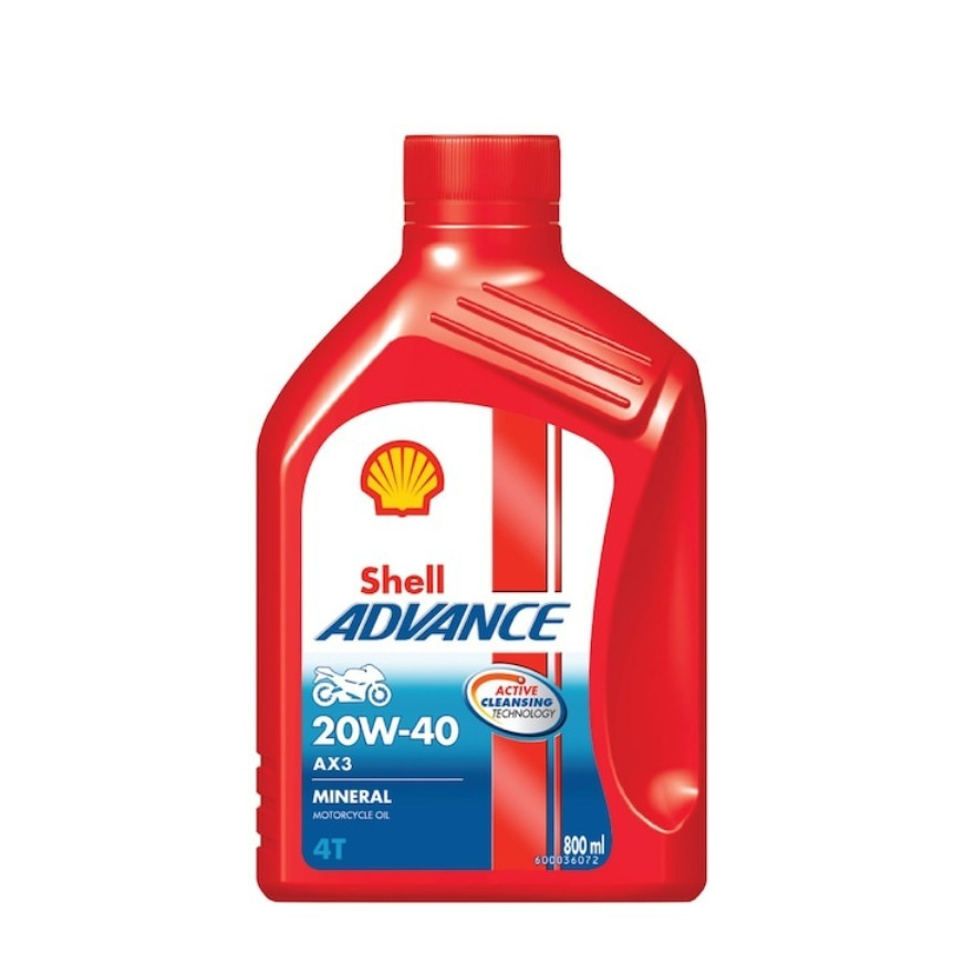 Shell advance AX3 4T 20W40 0.8 L 0.8L มีเกียร์ น้ำมันเครื่อง มอเตอร์ไซค์ AX 3 เชลล์ 20W-40