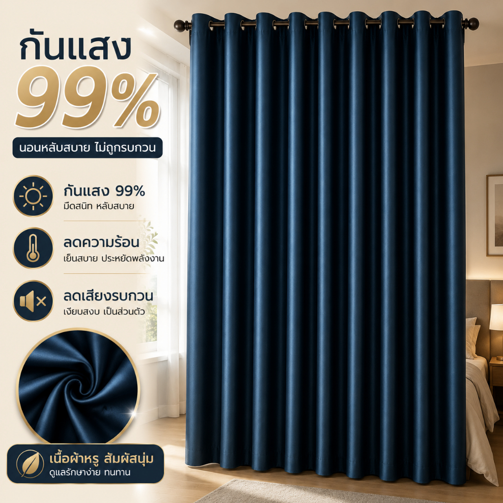 ผ้าม่าน ผ้าม่านประตู ผ้าม่านกั้นห้อง ทึบกันแสงUV ห่วงตาไก่ เนื้อหนาและนุ่ม เหมาะตกแต่งบ้าน อพาร์ทเมนต์