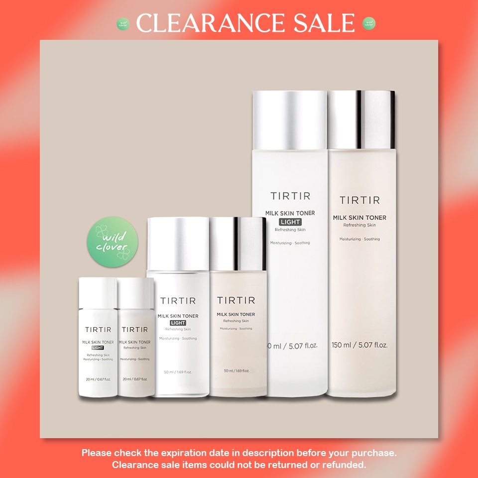 🍀 TIRTIR : แท้สแกนได้ milk skin toner, milk skin toner light 150ml, 50ml, 20ml exp.04/27-12/27 sale