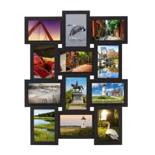 กรอบรูป กรอบรูปติดผนัง กรอบรูปคอลลาจ 12ช่อง 4x6นิ้ว สีดำ/ขาว ติดตั้งง่าย ตกแต่งบ้าน ห้องนอน ของขวัญครอบครัว COD ใหม่ล่าส