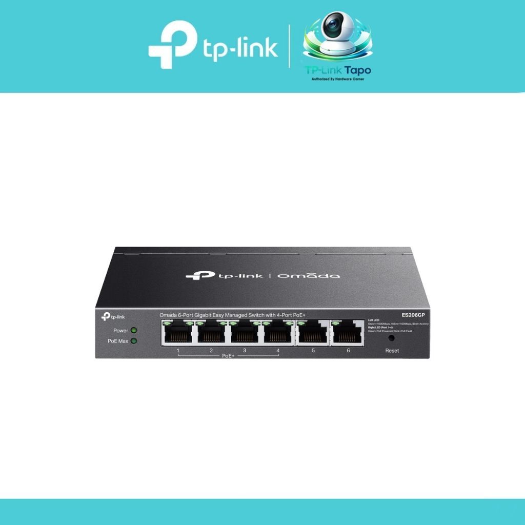 TP-LINK ES206GP Omada 6-Port PoE+ Gigabit Easy Managed Switch รับประกันศูนย์ไทย