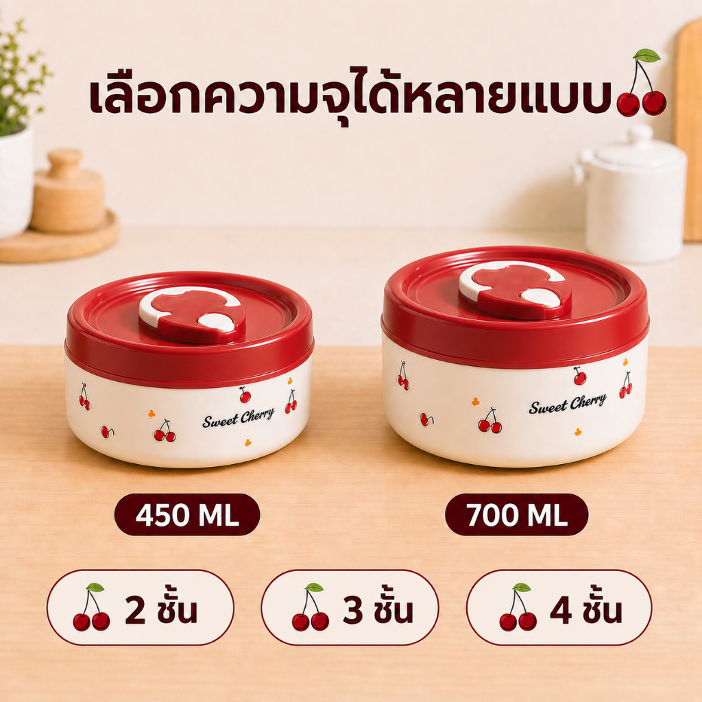 Hrold กล่องข้าว 316 เข้าไมโครเวฟได้ แถมฟรีชุดช้อนส้อม + ถุงเก็บความร้อน 2/3/4 ชั้น กล่องอาหาร เก็บอุณหภูมิได้ รูปที่ 6
