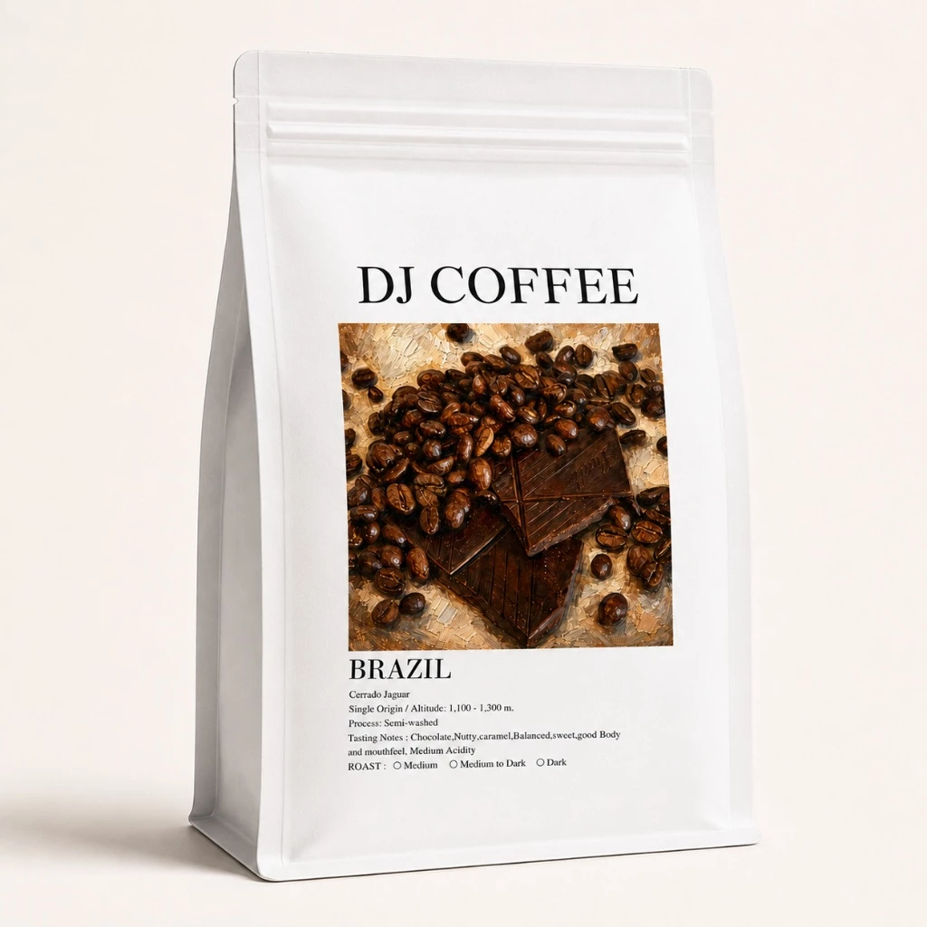 เมล็ดกาแฟคั่้ว DJ Coffee Roasters กาแฟ บราซิล เซอร์ราโด Cerrado