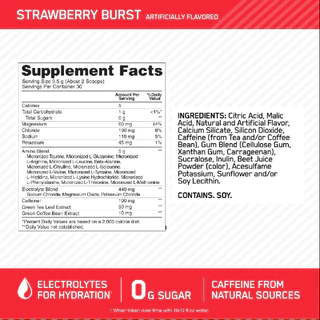 [งดจำหน่าย สินค้าสำหรับแถมโดยเฉพาะ] Optimum Nutrition Amino Energy Electrolytes - Strawberry EXP.30 Jun 2027