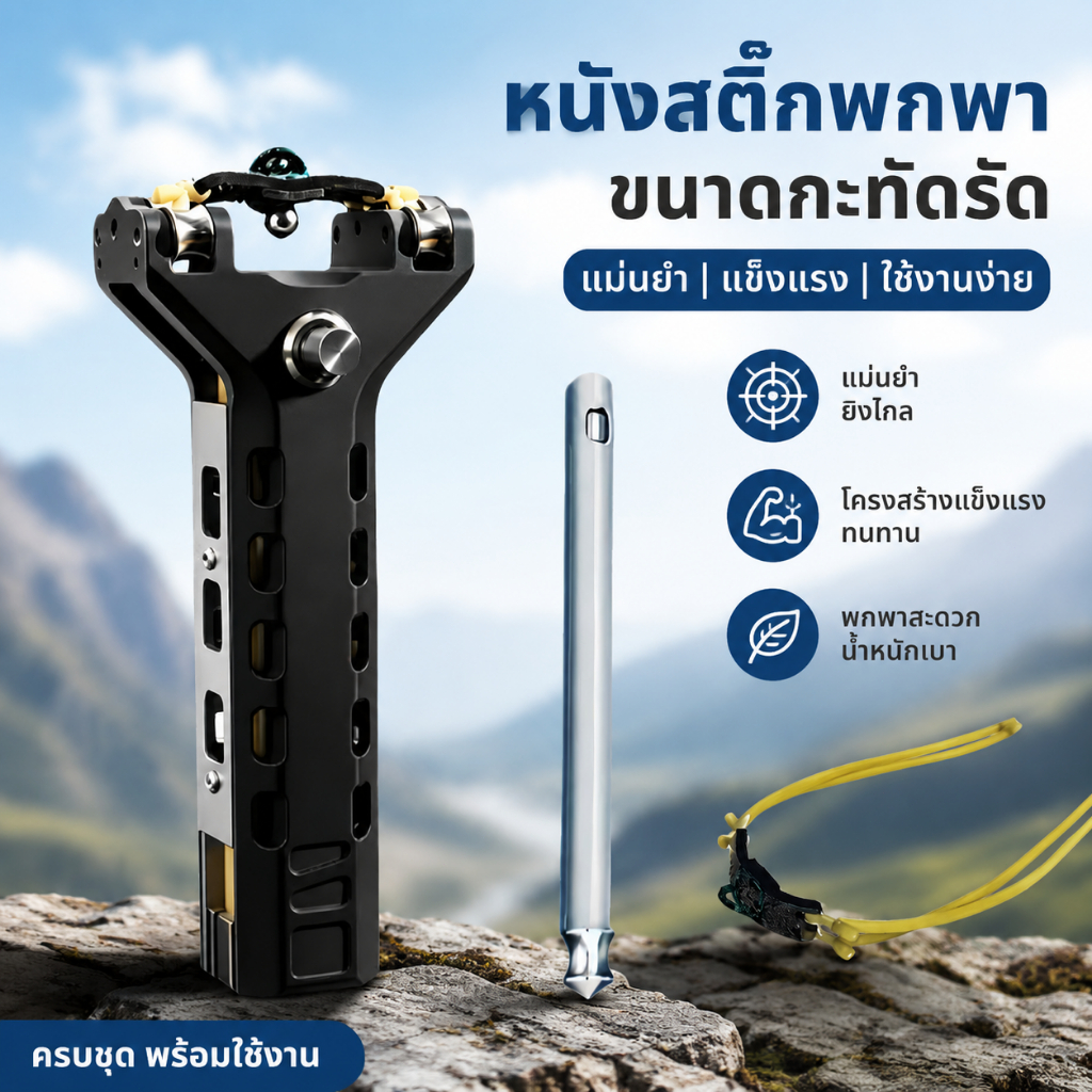 หนังสติ๊ก G4 พร้อม 2 ช่องลำกล้อง ยาง 2 เส้น ระบบโหลดอัตโนมัติ แม่เหล็กดึงลูกปืน ใช้กลางแจ้ง