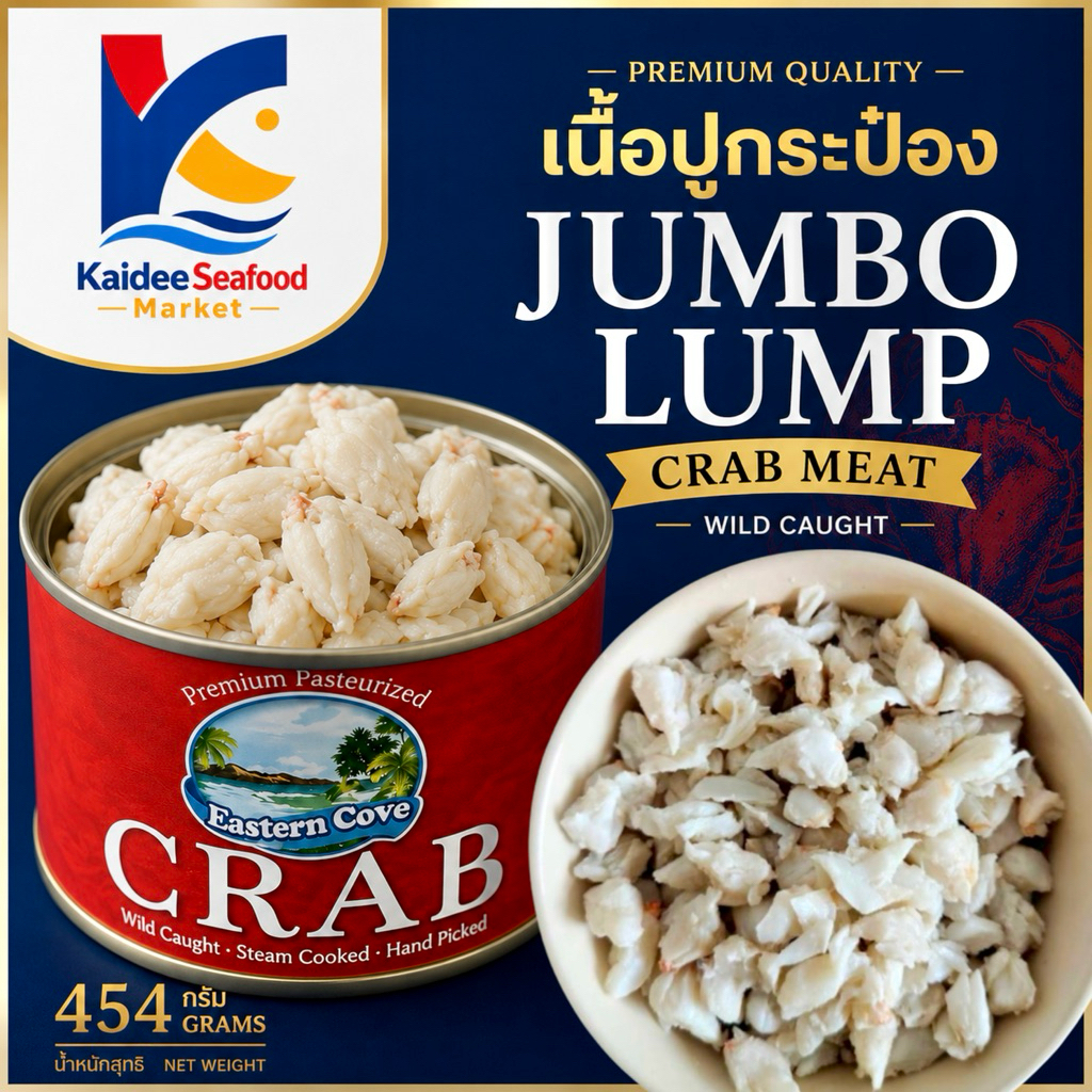 เนื้อปูกระป๋อง ปูก้อน Jumbo Lump 454g. ปูอัดแน่นเต็มกระป๋อง ส่งด่วนภายในวัน เหมาค่าส่ง ฟรีกล่องโฟม!!