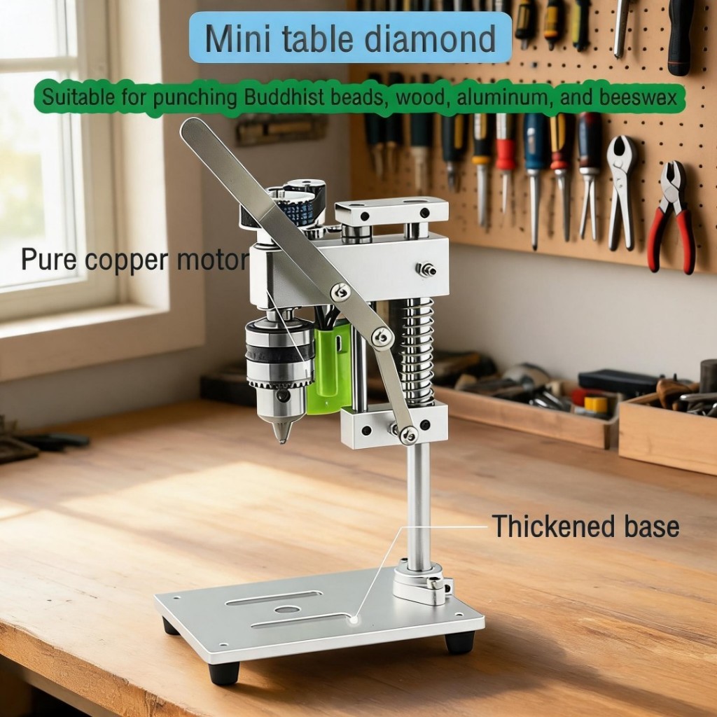 Mini Bench Drill Press Small Benchtop Drill Low Noise  High Precison 7-Speed