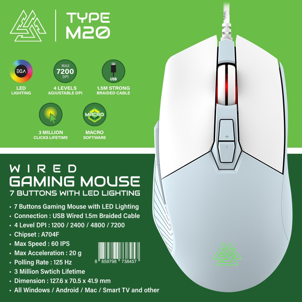 MOUSE (เมาส์) EGA TYPE M20 -  BLUE