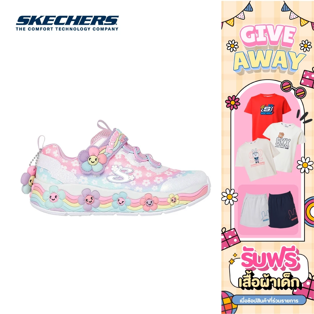 Skechers สเก็ตเชอร์ส รองเท้าเด็กผู้หญิง Girls Sweet Kickz Flower Friends Shoes - 303624L-WMLT (latest)