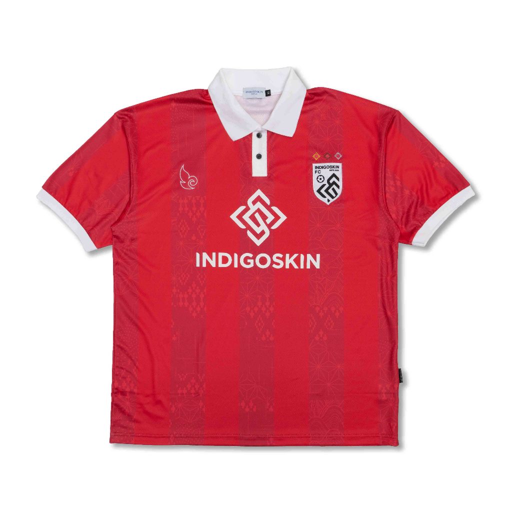 Indigoskin Classic Football Jersey “Siam Crimson Red” (Crimson Red - White)