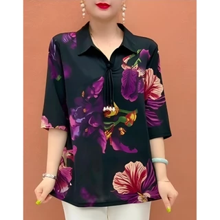 เสื้อเชิ้ตคุณผู้หญิงผ้ายืดเกาหลี เนียนนุ่มใส่เย็นสบายการันตรีความนุ่มเลย ใส่สวยอำพรางหุ่น มีหลากหลายลายให้เลือก#พร้อมส่ง