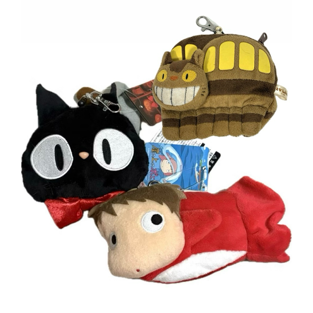 พวงกุญแจที่ใส่บัตร ใส่เหรียญจิบลิ แมวจิจิ โปเนียว ponyo jiji card holder keychain ghibli