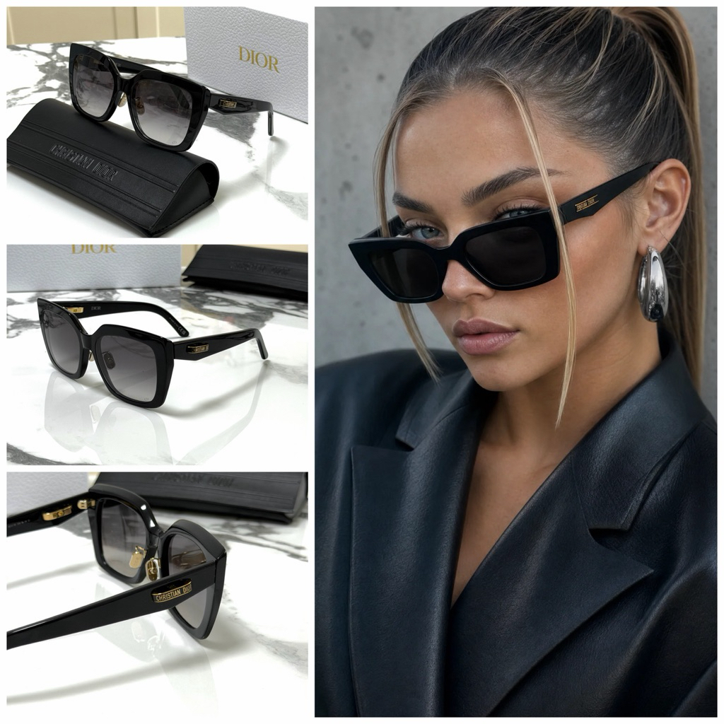 Dior แว่นกันแดด Cdior S5F ( Black ) 2026 มือ1 ของแท้ !! พร้อมอุปกรณ์ครบ