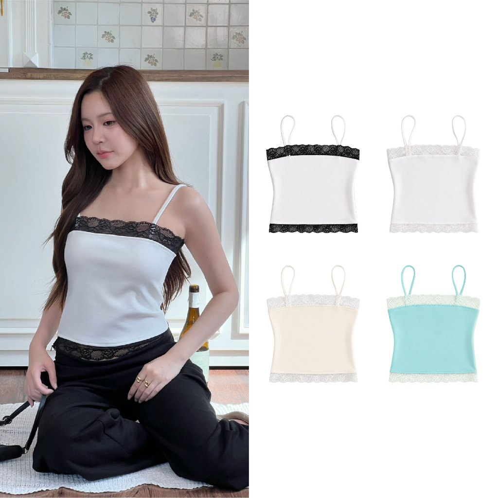 TOPBASIX - Alin lace top เสื้อสายเดี่ยวลูกไม้