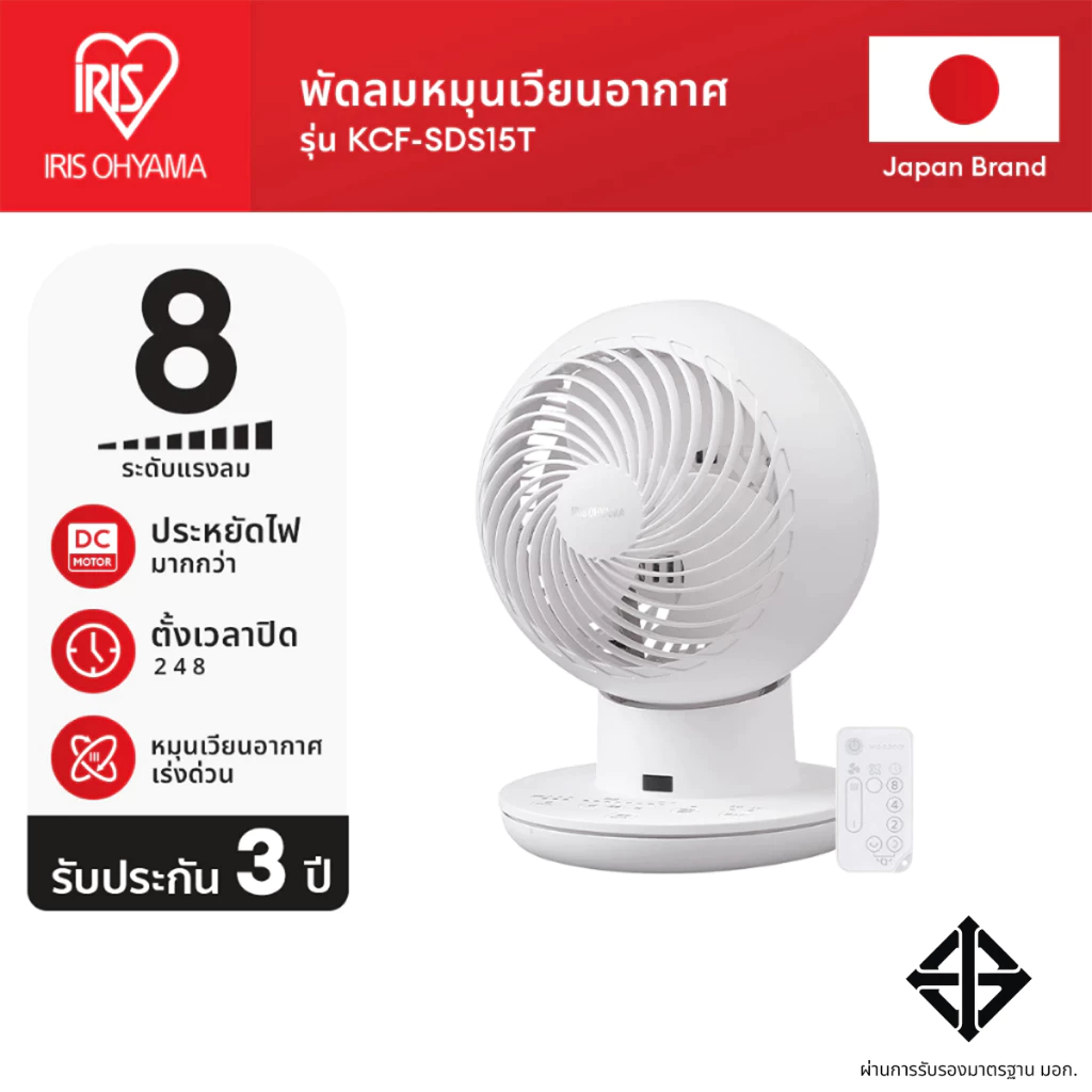 [3 Years warranty] IRIS OHYAMA พัดลมหมุนเวียนอากาศ พัดลมตั้งโต๊ะ WOOZOO รุ่น KCF-SDS15T สีใหม่ Matte Pink/ Green/ Blue
