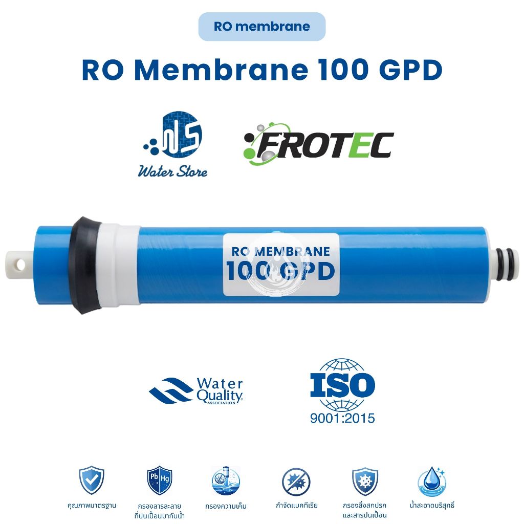 ไส้กรอง RO Membrane 100 GPD