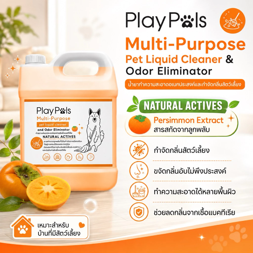 น้ำยาเช็ดกรงสัตว์เลี้ยง สารสกัดจากธรรมชาติ ปลอดภัยต่อสัตว์เลี้ยง