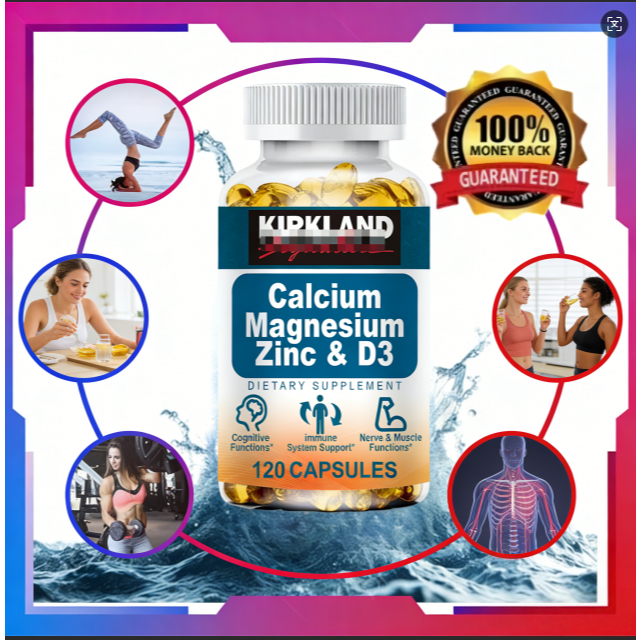 แคลเซียม แมกนีเซียม สังกะสี วิตามินดี3 Calcium Magnesium Zinc & D3 120แคปซูล เสริมกระดูก สุขภาพกล้ามเนื้อ เสริมภูมิคุ้มก