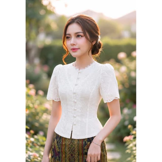 เสื้อใส่ไปวัด เสื้อใส่ไปทำบุญผ้าฝ้าย สินค้าเกรดพรี่เมี่ยม สินค้าพร้อมส่ง1