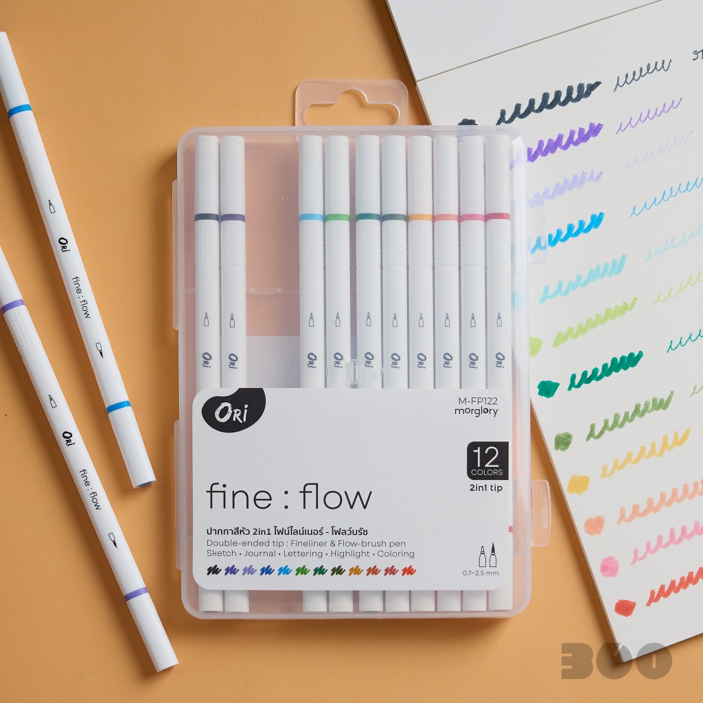 ORI Fine-Flow Blush Pen ปากกาสีหัว 2in1 ไฟน์ไลน์เนอร์ - โฟลว์บรัช